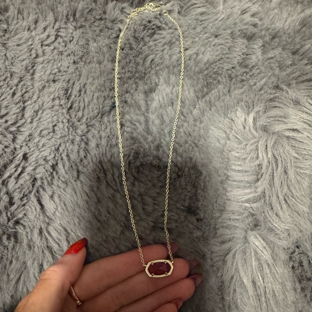 Kendra Scott Necklace with Burgundy Stone